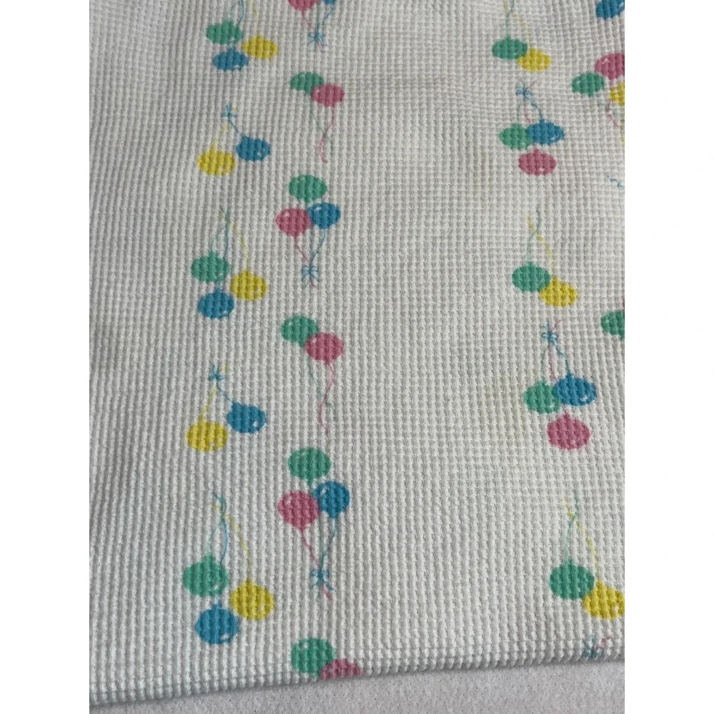 Vintage 90s Cozy Baby Products Waffle Knit Blanket 100% Cotton Made in USA